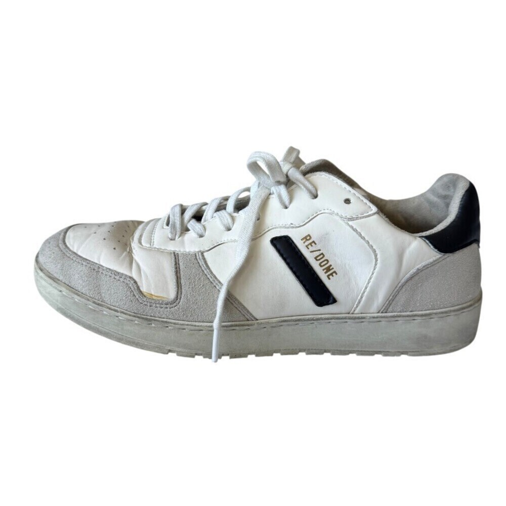 RE/DONE 80s Basketball Shoe White Leather Sneakers Women's Size 37 US 7 Italy - Picture 12 of 15